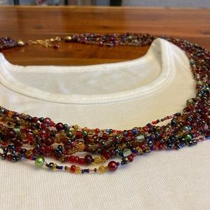 joan rivers classics torsade glass multicolored multi strand beaded necklace